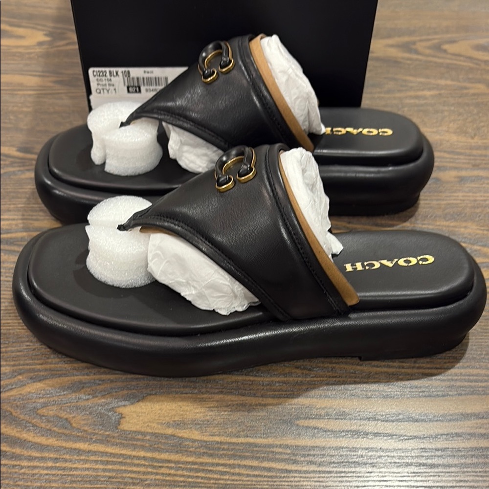 Coach Black Modern Split-Toe Sandals - Picture 3 of 4